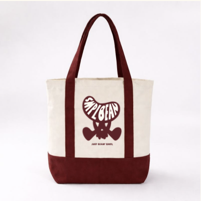 Two-tone canvas tote bag